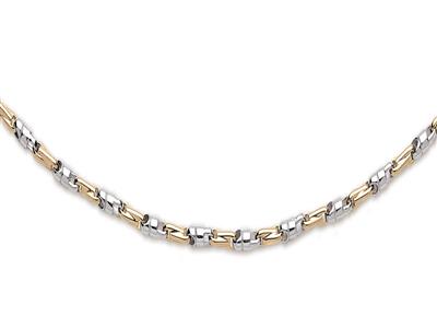 Collana Fantasia Solida 3,5 Mm, 50 Cm, Oro Bicolore 18 Carati - Immagine Standard - 3