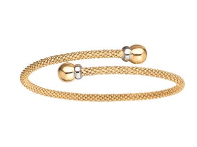 Bracciale Rigido A Rete 3,40 Mm, 59x45 Mm, Oro Bicolore 18 Carati - Immagine Standard - 1