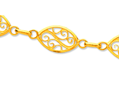 Collana A Maglia In Filigrana 8 Mm,65 Cm, Oro Giallo 18 Carati - Immagine Standard - 2