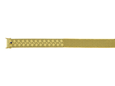 Bracciale Reversibile A Maglia Polacca 15 Mm, 19 Cm, Oro Giallo 18 Carati. Ref. 1318 - Immagine Standard - 1