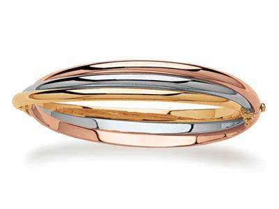 Bracciale Rigido Prestige 11 Mm, Diametro Interno 58 Mm, 3 Ori 18 Carati. Rif. 844 - Immagine Standard - 1