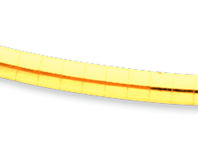 Collana Omega Bombata 3 Mm, 42 Cm, Oro Giallo 18 Carati - Immagine Standard - 2