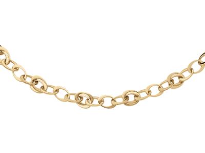 Collana A Maglie Ovali Doppie, 45 Cm, Oro Giallo 18 Carati