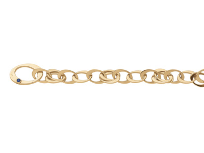 Bracciale A Maglie Ovali Doppie 13 Mm, 20 Cm, Oro Giallo 18 Carati. Ref. 2629 - Immagine Standard - 1