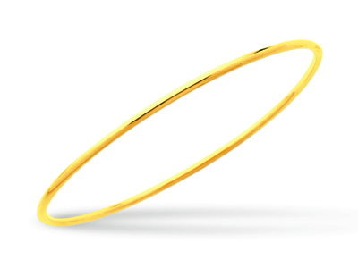 Bracciale Rigido Chiuso, Filo Tondoda 2 Mm, Forma Rotonda Da 60 Mm, O Ro Giallo 18 Carati - Immagine Standard - 1