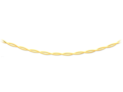 Collana Omega Avvolto 2 File Intrecciate 4mm, 42 Cm, Oro Giallo 18k