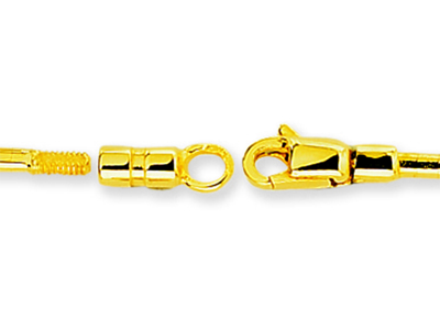 Collana Rotonda Omega 2 Mm, Estremit@ Svitabili, 42 Cm, Oro Giallo 18 Carati - Immagine Standard - 3