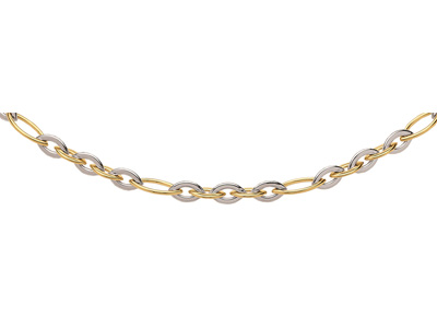 Collana Ovale Piatta Rotonda, 45 Cm, Oro Bicolore 18 Carati. Ref. 4691 - Immagine Standard - 1