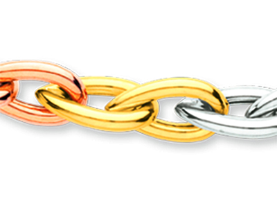 Collana A Maglie Ogiva MM 7,1, Cm 45, 3 Ori 18k - Immagine Standard - 2
