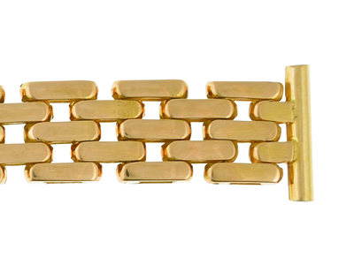 Bracciale Per Orologio Piatto Grainde Riz Distanziato 18 Mm, Oro Gial Lo 18 Carati. Rif. 9044 - Immagine Standard - 2