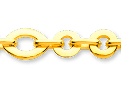 Bracciale A Maglia Lenticchie Ovalialternate A Rotonde 7,7 Mm, 19,5 C M, Oro Giallo 18 Carati - Immagine Standard - 2