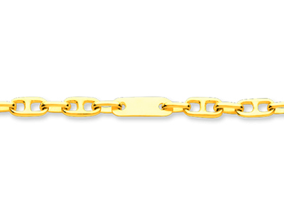 Bracciale Da Uomo, Piastre Alternate, Maglie Marina, 4 Mm, 20,5 Cm, Oro Giallo 18 Kt - Immagine Standard - 2
