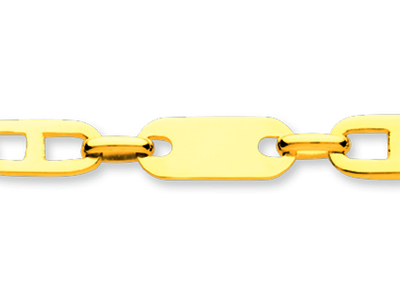 Bracciale Da Uomo Piastre Alternatemarina Piatte 5,7 Mm, 21 Cm, Oro G Iallo 18 Carati - Immagine Standard - 2