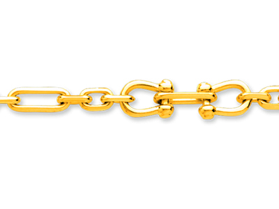 Bracciale Da Uomo For\at Lungo Alternato A 3 Maglie, 21 Cm, Oro Giallo18 Carati - Immagine Standard - 2