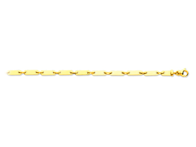 Bracciale Da Uomo A Piastre Con Anello Intermedio 3,9 Mm, 21 Cm, Oro Jaune 18 Kt - Immagine Standard - 1