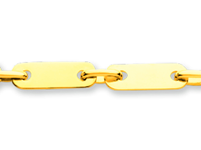 Bracciale Da Uomo A Piastre Con Anello Intermedio 3,9 Mm, 21 Cm, Oro Jaune 18 Kt - Immagine Standard - 2