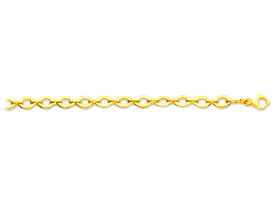 Bracciale A Maglie Lenti Ovali E Intermedie 7,7 Mm, 18,5 Cm, Oro Giallo 18 Carati - Immagine Standard - 1