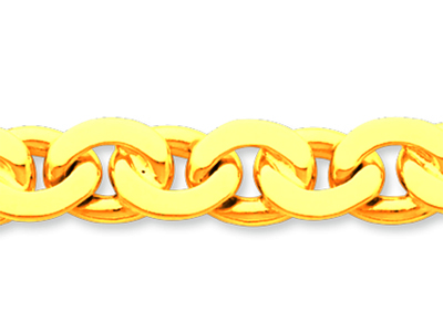 Bracciale A Maglia Massiccia Di Fagioli 8,8 Mm, 21 Cm, Oro Giallo 18 Carati - Immagine Standard - 2