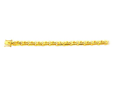 Bracciale Massiccio A Punto Fagiolo 6,8 Mm, 21 Cm, Oro Giallo 18 Carati - Immagine Standard - 1