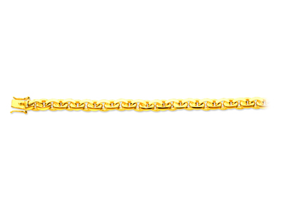 Bracciale Massiccio A Punto Fagiolo 6,8 Mm, 21 Cm, Oro Giallo 18 Carati