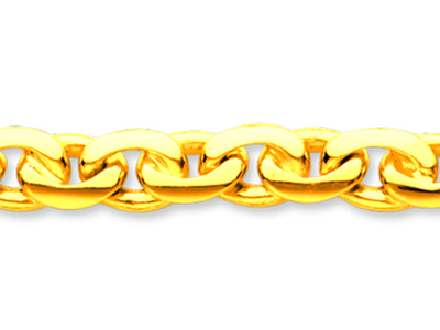 Bracciale Massiccio A Punto Fagiolo 6,8 Mm, 21 Cm, Oro Giallo 18 Carati - Immagine Standard - 2