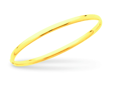 Bracciale Apertura Bracciale, Filo Ovale 4 Mm, Forma Ovale 58 Mm, Oro Giallo 18 Carati