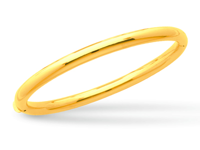 Bracciale Bangle, Filo Rotondo 5 Mm, Forma Ovale 58 Mm, Oro Giallo 18 Ct. - Immagine Standard - 1