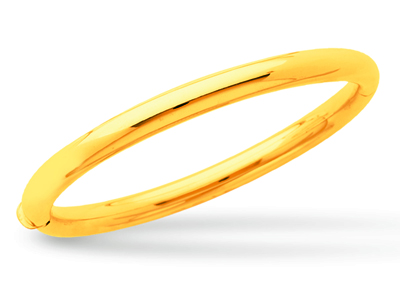 Bracciale Bangle, Filo Rotondo 6 Mm, Forma Ovale 58 Mm, Oro Giallo 18 Ct. - Immagine Standard - 1