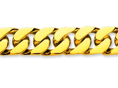 Bracciale, 9 MM Curbed, 21,5 Cm, Oro Giallo 18 Carati - Immagine Standard - 2