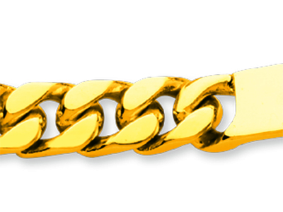 Bracciale Identificativo A Maglie Stretta Gourmette 7 Mm, 21 Cm, Oro Giallo 18 Carati - Immagine Standard - 2
