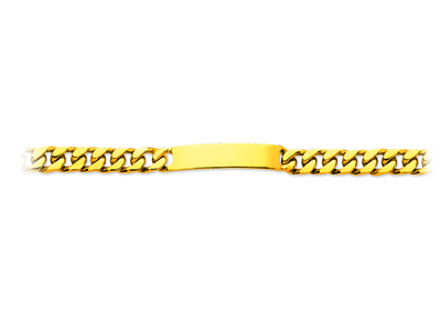 Bracciale Identificativo A Maglie Strette Curb 9 Mm, 21 Cm, Oro Giallo18 Carati