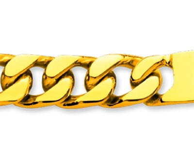 Bracciale Identificativo A Maglie Strette Curb 9 Mm, 21 Cm, Oro Giallo18 Carati - Immagine Standard - 2