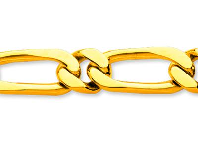 Bracciale A Maglie Alternate 1/1 9 Mm, 21 Cm, Oro Giallo 18 Carati - Immagine Standard - 2