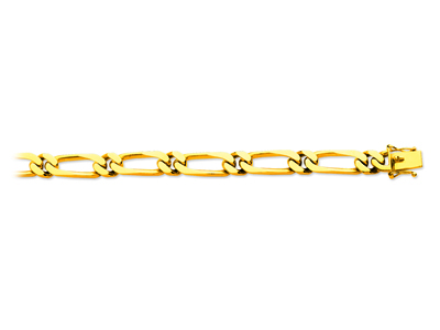 Bracciale A Maglie Alternate 11 8 Mm, 21 Cm, Oro Giallo 18 Carati