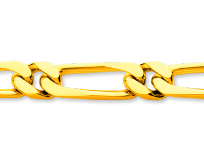 Bracciale A Maglie Alternate 1/1 7 Mm, 21 Cm, Oro Giallo 18 Carati - Immagine Standard - 2