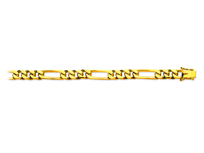 Bracciale A Maglie Alternate Stretta 13 7 Mm, 20,50 Cm, Oro Giallo 18carati