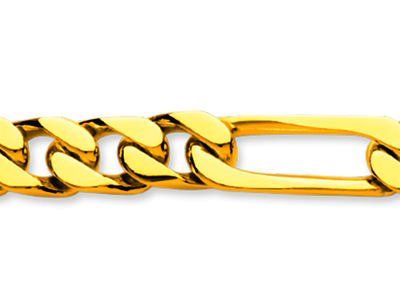 Bracciale A Maglie Alternate Stretta 1/3 7 Mm, 20,50 Cm, Oro Giallo 18carati - Immagine Standard - 2