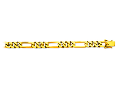 Bracciale A Maglie Alternate Stretta 13 8 Mm, 20,50 Cm, Oro Giallo 18carati