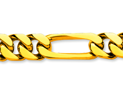 Bracciale A Maglie Alternate Stretta 1/3 8 Mm, 20,50 Cm, Oro Giallo 18carati - Immagine Standard - 2