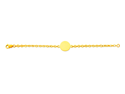 Identit@ Beb} Maglia Lenticolare, Placca Rotonda, 14 Cm, Oro Giallo 18carati - Immagine Standard - 1