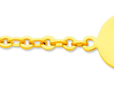 Identit@ Beb} Maglia Lenticolare, Placca Rotonda, 14 Cm, Oro Giallo 18carati - Immagine Standard - 2