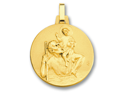 Medaglia Di San Cristoforo 18 Mm, Oro Giallo 18 Carati - Immagine Standard - 1