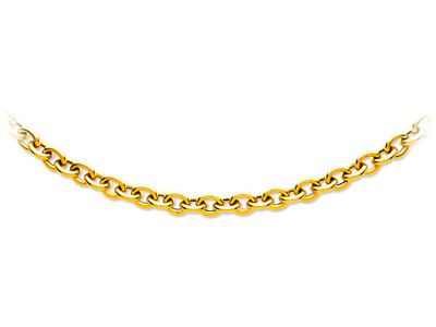 Catena A Maglie Forat Tonde Cave 9,70 Mm, 44 Cm, Oro Giallo 18 Kt