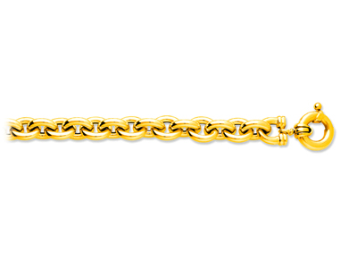 Bracciale Forçat Rotondo Cavo 13 Mm, 21 Cm, Oro Giallo 18 Carati