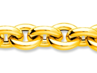 Bracciale A Maglia For\at Rotonda Cava 13 Mm, 21 Cm, Oro Giallo 18 Carati - Immagine Standard - 2