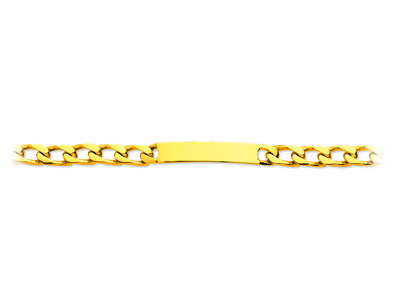Bracciale Identificativo Maglia A Cavallo Stretta 8 Mm, 21 Cm, Oro Giallo 18 Carati
