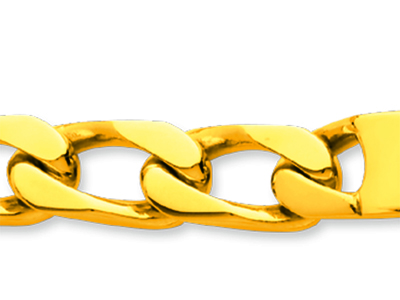 Bracciale Identificativo Maglia A Cavallo Stretta 8 Mm, 21 Cm, Oro Giallo 18 Carati - Immagine Standard - 2