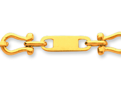 Bracciale Maglia Manille Piastre Alternate 5,7 Mm, 18 Cm, Oro Giallo 18 Carati - Immagine Standard - 2