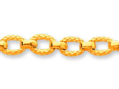 Bracciale Anelli Zigrinati Con Maglie Interne Lucide 4,8 Mm, 19 Cm, Oro Giallo 18 Carati - Immagine Standard - 2