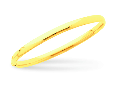 Bracciale Apertura Bracciale, Filo Ovale 5 Mm, Forma Ovale 63 Mm, Oro Giallo 18 Carati - Immagine Standard - 1